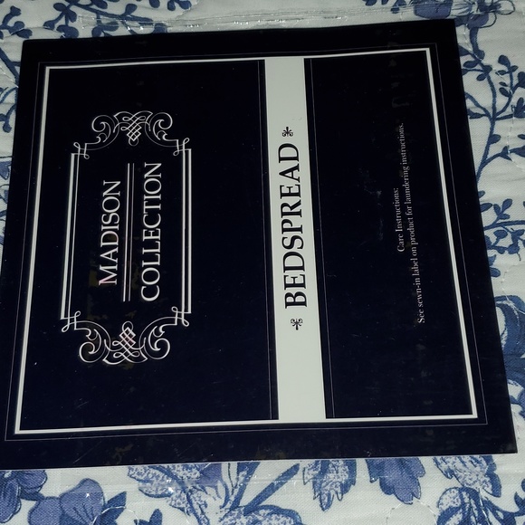 Shabby Chic Blue Roses French Country Cottage Oversized King Bedspread - Picture 2 of 8